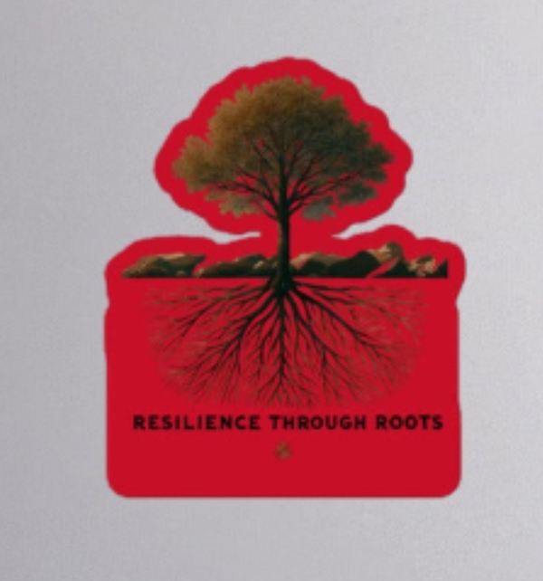 Resilience Through Roots Sticker_red