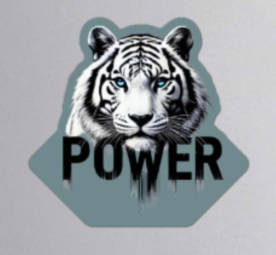 Tiger/Power sticker_slate