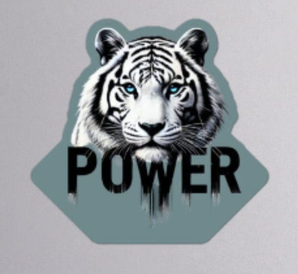 Tiger/Power sticker_slate